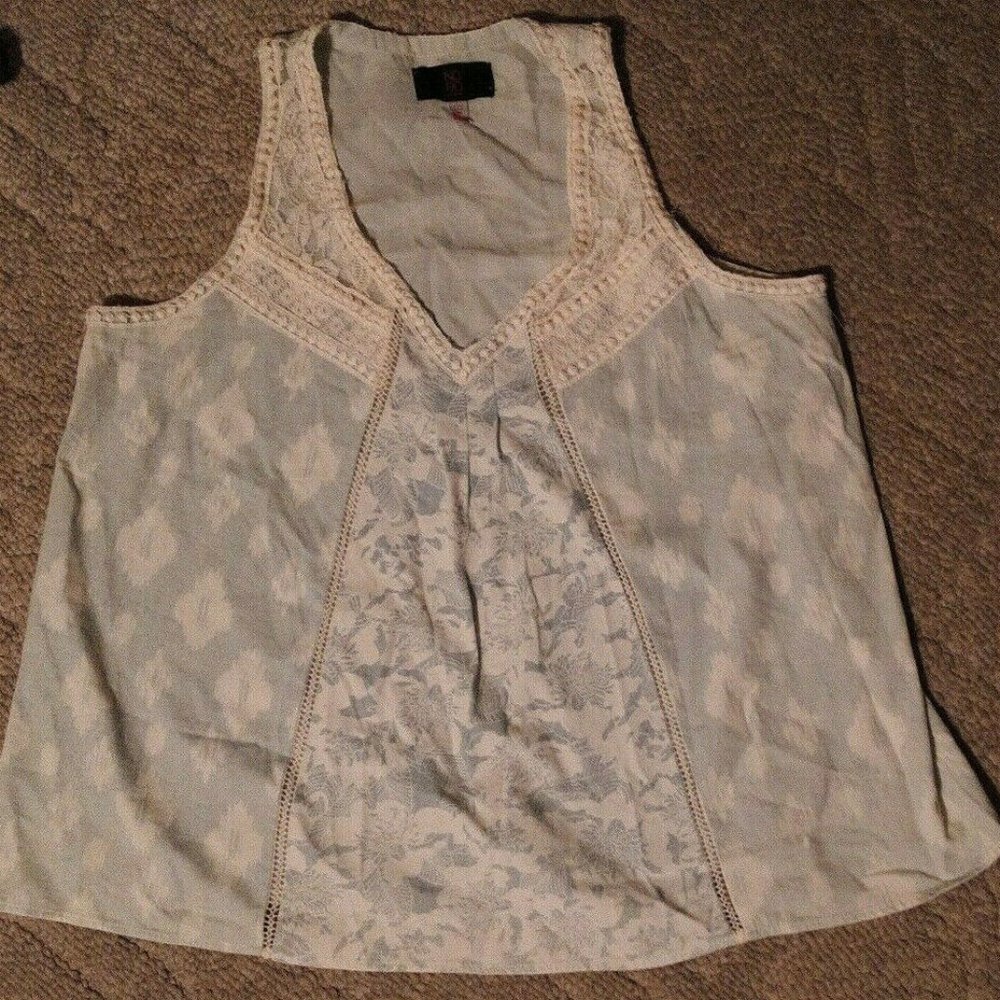 Super Cute NOBO TOP WOMENS XL 15-17 Blue Sleeveles